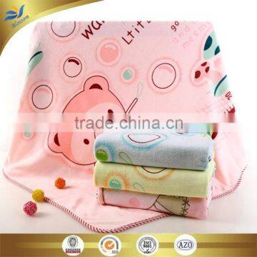 china manufacturer microfiber cartoon bear and bubbles character reactive printed baby blanket 110*110 cm