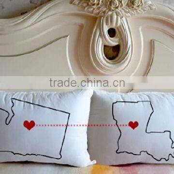 Pattern Building Love Heart Map Personalized Custom Printed Couple Pillow case for wedding