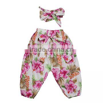 Toddler Girl wholesale Cotton Flower Printed Harem Kids Legging Trousers