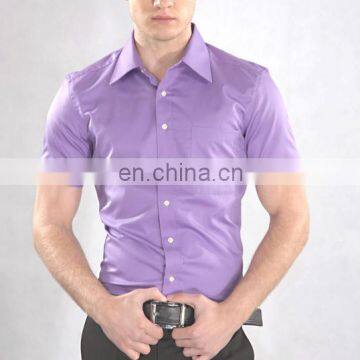 OEM classic summer short sleeve shirt big size for men purple, green color, cotton 100%