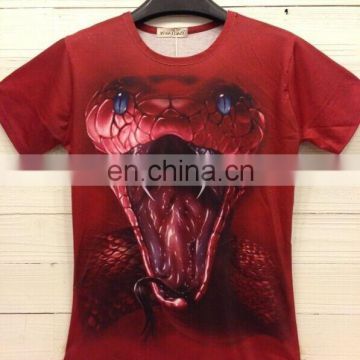 fashion 3d snake designs t-shirt wholesale print 3d t shirt custom service supply