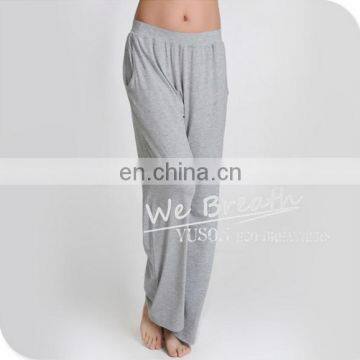 Bamboo Fiber Full Length Casual Pants Solid Colors Yoga Lounge Wear photo-3