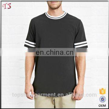 Men's clothing crew neck varsity striped t shirt wholesale china