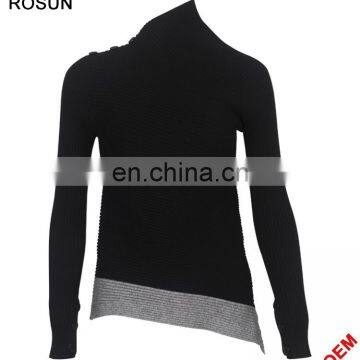 Oblique neck designs for ladies tops slim fit sweaters for women winter