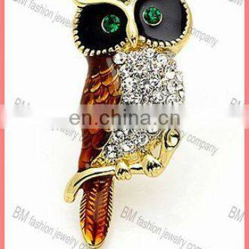 High Quality,Cute Owl Crystal Jewelry Korean Brooch Wholesale