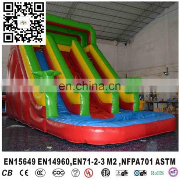 2016 new inflatable bounce with three dry slide for kids