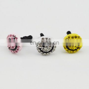 Funny decorated Smile face cell phone anti dust plug/wholesale cell phone dust plugs MCD-0060