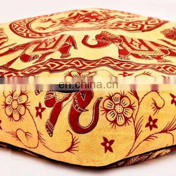 Indian 2017 Cotton Elephant Mandala Cushion Cover Pets Pillow Cover Square Ottoman Poufs Floor Pillow Case