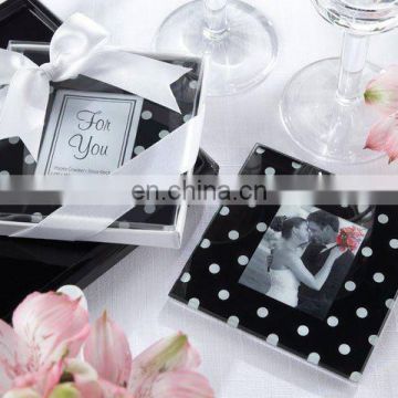 Black and White Polka Dot Photo Coasters