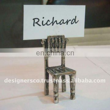 Silver Chair Wedding Favor Place Card Holder