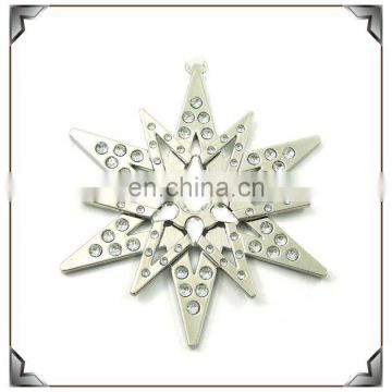 Hot sale metal with rhinestone star hanging ornaments christmas decoration