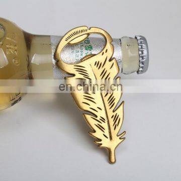Feather Shape Gold Plated Metal Bottle Opener for Wedding Return Gift photo-5