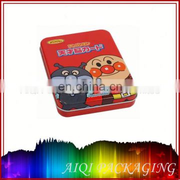 rectangular metal tin box for Children's card game packaging