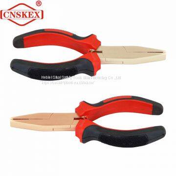 Non sparking anit-explosion Pliers Flat Nose Al-cu safety manual tools 200mm