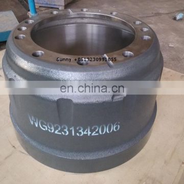 Factory brake drum WG9231342006 for chinese truck