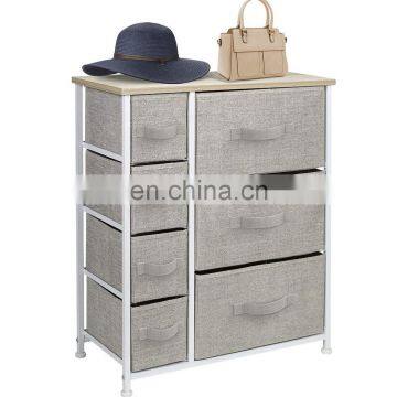 Home Storage Organizer Customized Modern Fabric Cloth Underwear Cabinet Dresser Storage Tower with 7 Drawers