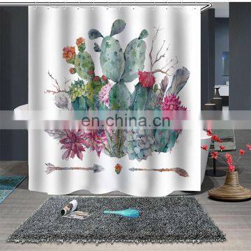 Wholesale Waterproof Curtain Fabric Digital Printing Custom Made Shower Curtain photo-3
