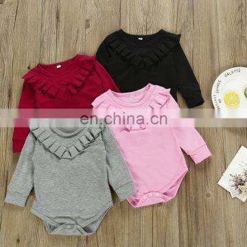 Factory direct sale various color ruffle Soft and comfortable Baby Girl Romper