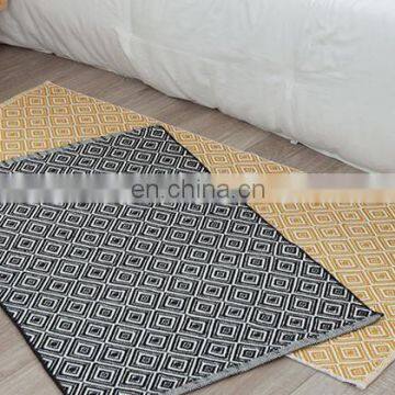 Yiwu factory direct selling accept custom pattern  reversible cotton  woven door mat for indoor