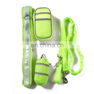 Bright Reflective Nylon Pet Safety Training Leash Hands Free Dog Bungee Leash