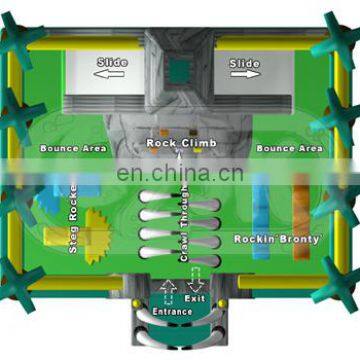 Dinosaur Jurassic Themed Adventure World Bouncer Jumping Castle Inflatable Park Playground