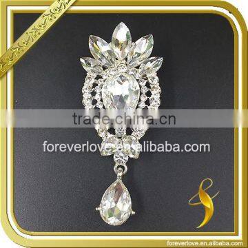 Wholesale antique vintage silver rhinestone brooches pins for bridal FB-075