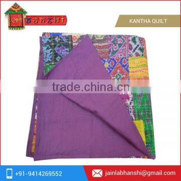 Silk Patchwork Quilt Vintage Old Patola Indian Sari Kantha Quilted Throws,Gudari Handmade Tapestery Twin Bedding photo-2