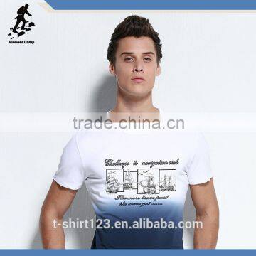 2015 scoop neck t shirt for men with sublimation print , t shirt wholesale