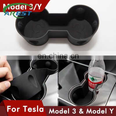 TEFUN Water Cup Holder For Tesla Model 3 Center Accessories Water Proof Car Coasters For Tesla Model Y Car Model3