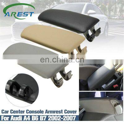 Leather Car Center Console Armrest Cover Arm Rest Storage Box Lid Cover For Audi A4 B6 B7 2002 2003 2004 2005 2006 2007