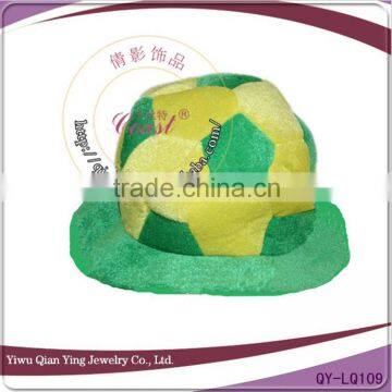 football shaped yellow and green 2014 fans world cup cap and hats