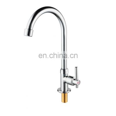 Wall Mount Zinc Cold Kitchen Sink Tap, Polish and Chrome Finish