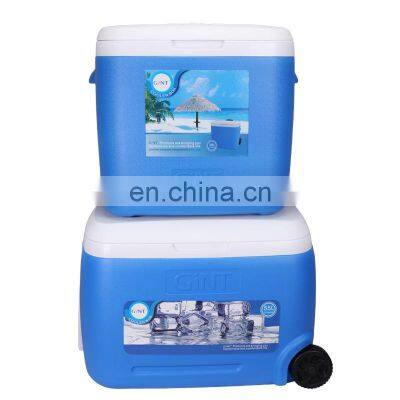 gint portable camping hot sale wholesale fishing lunch hiking cans food ice cooler with wheel box outdoor fish cooler box