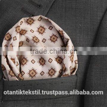 Beige Checked Custom Pocket Square, Manufactoring Hankercheif,