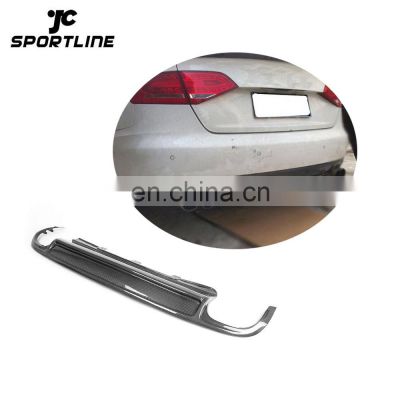 A4 B8 S4 Look Carbon Fiber Rear Back Diffuser(Quad Exhaust Dual Outlet) for Audi A4 B8