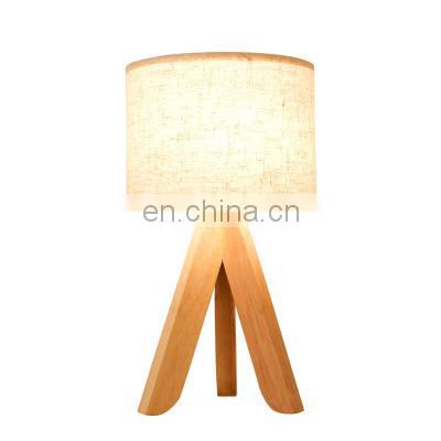 Modern Wooden Eye Protection LED Table Lamp White Black Bedside Table Lamp