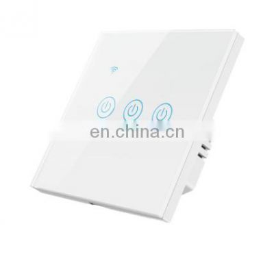 EU/UK Standard 1/2/3 Gang WiFi Tuya Smart Touch Swich Glass Panel Light Switch General Relay Smart Home Alexa Vioce Control