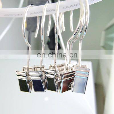 Nickle metal shower curtain hooks with metal clips