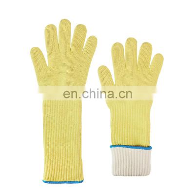 Aramid Heat Resistant Anti Cut Fire Flame Double Layers Long Cuff Glove For bbq Oven Barbecue Industrial Work Hands Safety 48cm