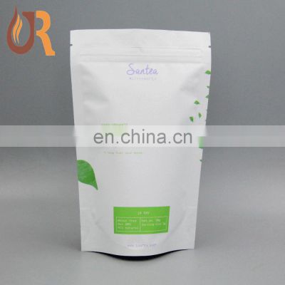 Custom printed design high quality green tea powder recycle packaging bags with zipper