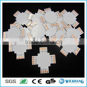RGB 10 mm 4 Pin + X Sharp PCB FPC Board Splitter LED Strip Connector for SMD 5050 RGB LED Strip Light photo-3