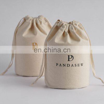 PandaSew 18x15cm with Round Bottom Muslin Cotton Candle Drawstring Packaging Bag Jewelry Pouch