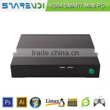 latest linux htpc mini desktop pc K664 Pentium J2900 Quad Core 2.41G-2.66G for full hd 1080p video