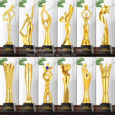 Custom Logo Resin Trophy Gold Black Creative Trophy 3 Buyers photo-3