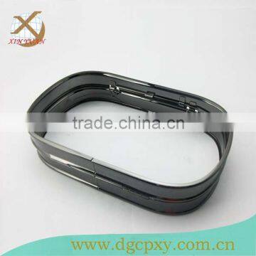 Big metal frame for plastic clutch box in gunmetal