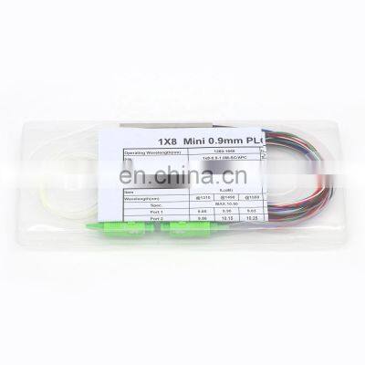 FTTH Optical PLC Splitter 1*8 Fiber Optic Splitter Mini Type Single Mode Steel Tube With APC Connector photo-3