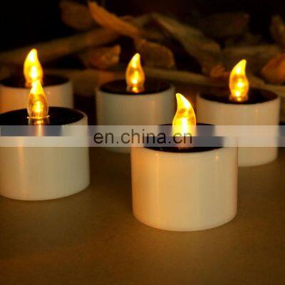 Wholesale Wedding 3D Real Flame Candle Home Decor Battery Solar Flameless flickering Led Candle