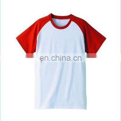 red and white custom raglan sleeve t-shirt high quality t-shirts for men