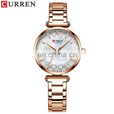 Factory Direct Sale 9072 Top Brand CURREN Casual Ladies Watch Steel Small Dial Business Rose Gold Watch Montre Femme