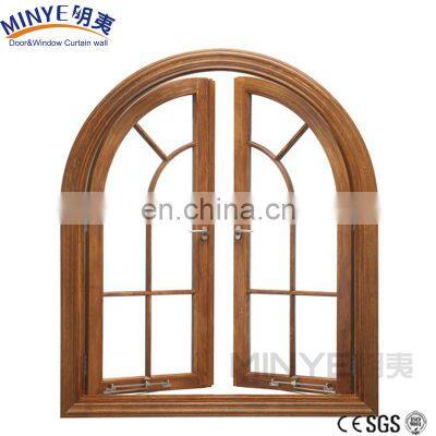 Grill design classical style circle arch aluminum casement window